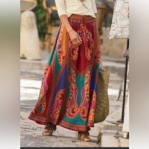 SOFT SURROUNDINGS Heavenly Soft Cabernet Raika maxi skirt Boho